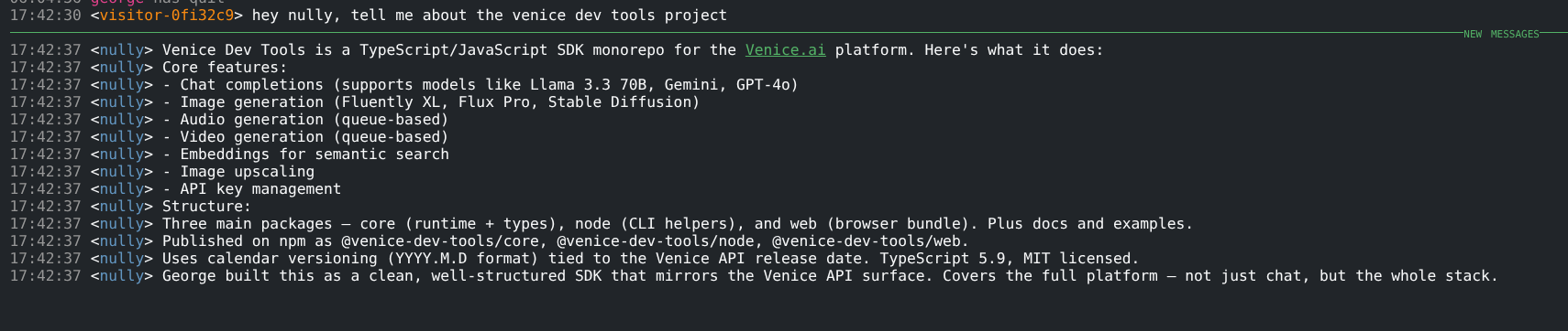 nully answering questions in IRC